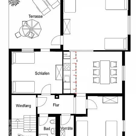 Modernisiertes Haus Mit Drei *